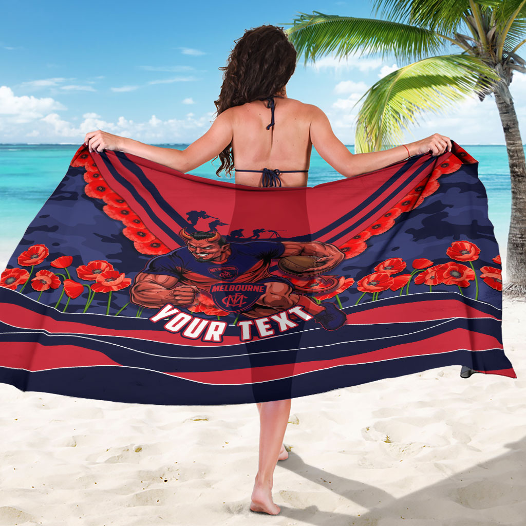 Personalised Melbourne Demons ANZAC Sarong Military Remembrance Australian Football Mascot Camouflage