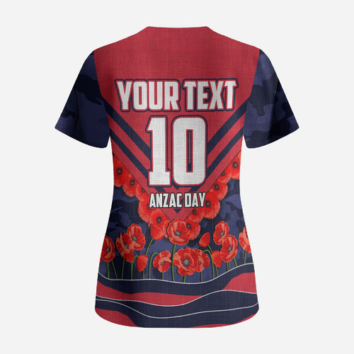 Personalised Melbourne Demons ANZAC Scrub Top Military Remembrance Australian Football Mascot Camouflage