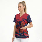 Personalised Melbourne Demons ANZAC Scrub Top Military Remembrance Australian Football Mascot Camouflage