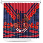 Personalised Melbourne Demons ANZAC Shower Curtain Military Remembrance Australian Football Mascot Camouflage