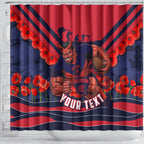 Personalised Melbourne Demons ANZAC Shower Curtain Military Remembrance Australian Football Mascot Camouflage