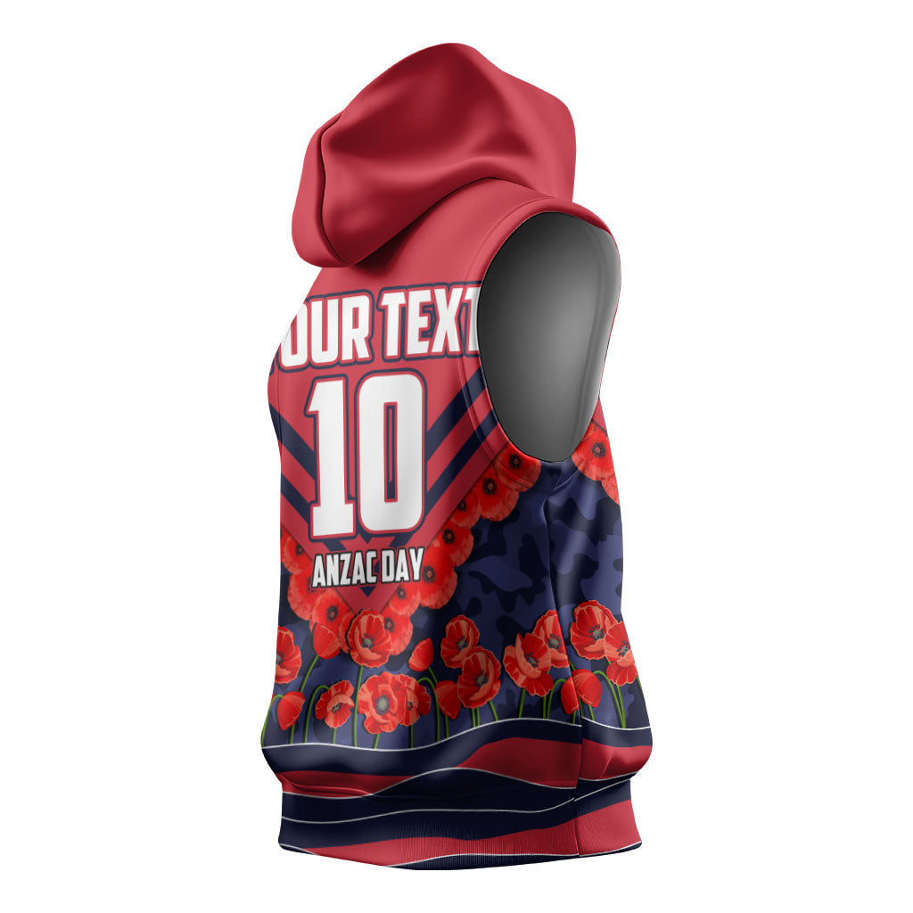Personalised Melbourne Demons ANZAC Sleeveless Hoodie Military Remembrance Australian Football Mascot Camouflage