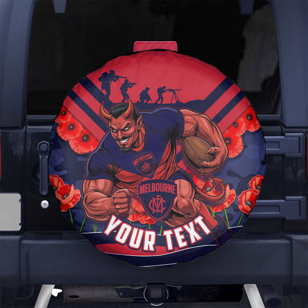 Personalised Melbourne Demons ANZAC Spare Tire Cover Military Remembrance Australian Football Mascot Camouflage