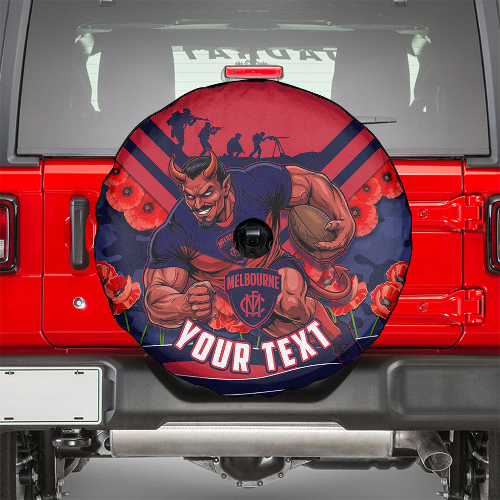 Personalised Melbourne Demons ANZAC Spare Tire Cover Military Remembrance Australian Football Mascot Camouflage