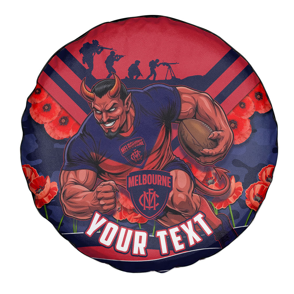 Personalised Melbourne Demons ANZAC Spare Tire Cover Military Remembrance Australian Football Mascot Camouflage