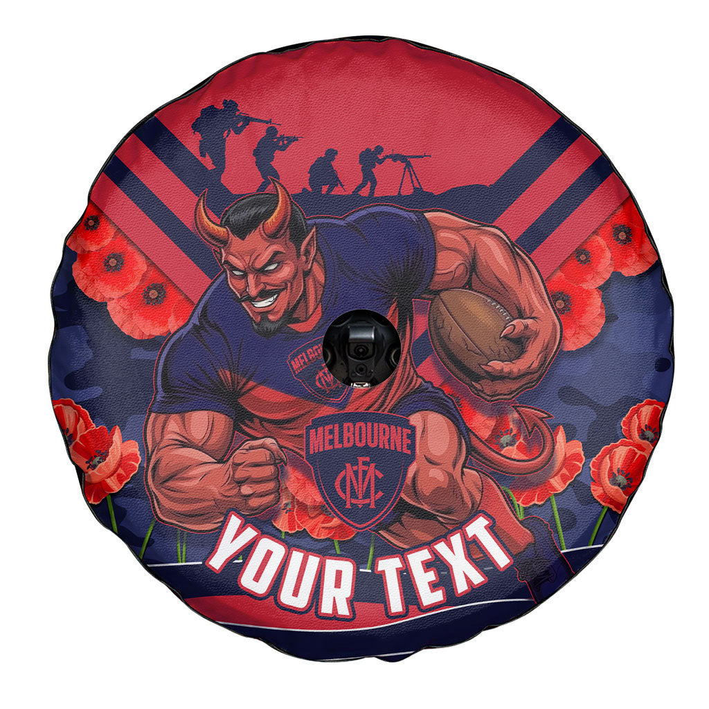 Personalised Melbourne Demons ANZAC Spare Tire Cover Military Remembrance Australian Football Mascot Camouflage
