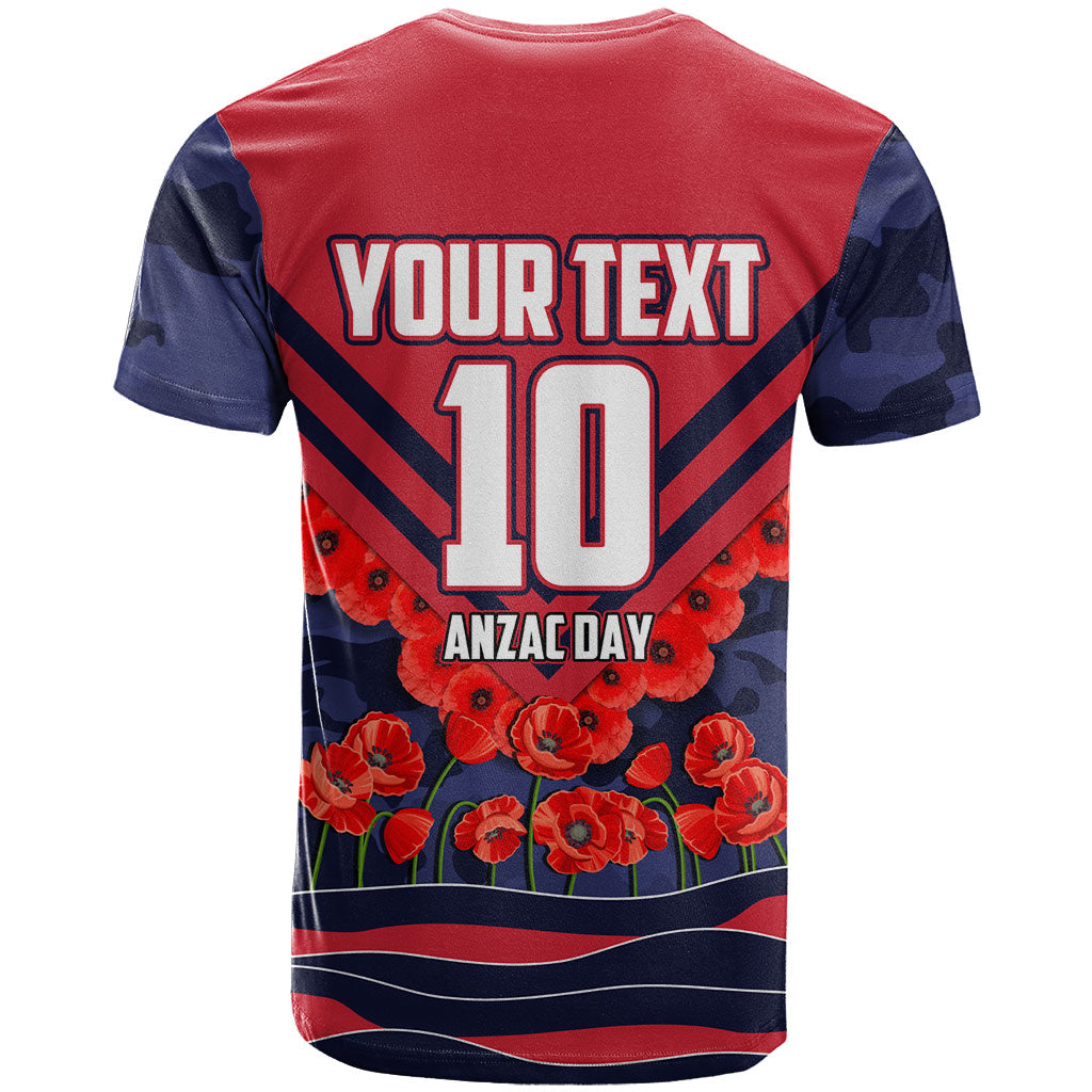 Personalised Melbourne Demons ANZAC T Shirt Military Remembrance Australian Football Mascot Camouflage