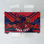 Personalised Melbourne Demons ANZAC Tablecloth Military Remembrance Australian Football Mascot Camouflage
