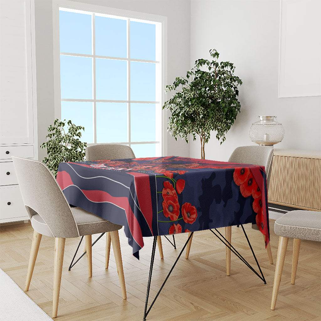 Personalised Melbourne Demons ANZAC Tablecloth Military Remembrance Australian Football Mascot Camouflage