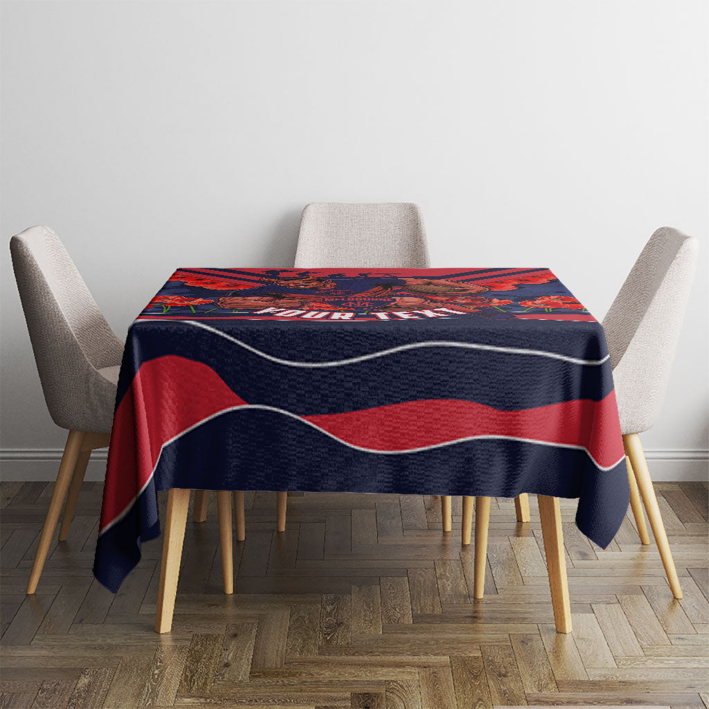 Personalised Melbourne Demons ANZAC Tablecloth Military Remembrance Australian Football Mascot Camouflage