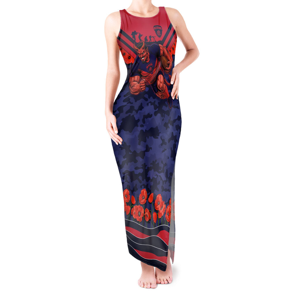 Personalised Melbourne Demons ANZAC Tank Maxi Dress Military Remembrance Australian Football Mascot Camouflage