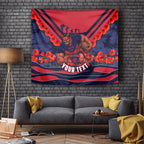 Personalised Melbourne Demons ANZAC Tapestry Military Remembrance Australian Football Mascot Camouflage