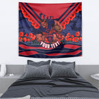 Personalised Melbourne Demons ANZAC Tapestry Military Remembrance Australian Football Mascot Camouflage