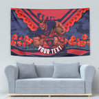 Personalised Melbourne Demons ANZAC Tapestry Military Remembrance Australian Football Mascot Camouflage