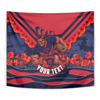 Personalised Melbourne Demons ANZAC Tapestry Military Remembrance Australian Football Mascot Camouflage