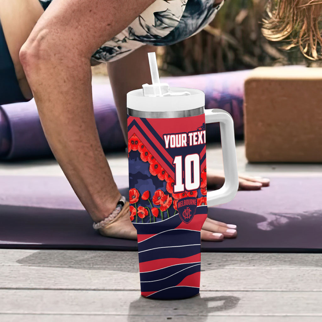 Personalised Melbourne Demons ANZAC Tumbler With Handle Military Remembrance Australian Football Mascot Camouflage