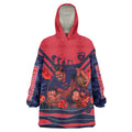 Personalised Melbourne Demons ANZAC Wearable Blanket Hoodie Military Remembrance Australian Football Mascot Camouflage