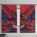 Personalised Melbourne Demons ANZAC Window Curtain Military Remembrance Australian Football Mascot Camouflage