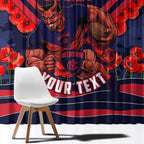 Personalised Melbourne Demons ANZAC Window Curtain Military Remembrance Australian Football Mascot Camouflage
