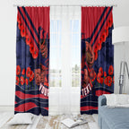 Personalised Melbourne Demons ANZAC Window Curtain Military Remembrance Australian Football Mascot Camouflage