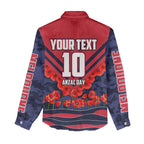 Personalised Melbourne Demons ANZAC Women Casual Shirt Military Remembrance Australian Football Mascot Camouflage