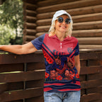 Personalised Melbourne Demons ANZAC Women Polo Shirt Military Remembrance Australian Football Mascot Camouflage