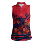 Personalised Melbourne Demons ANZAC Women Sleeveless Polo Shirt Military Remembrance Australian Football Mascot Camouflage