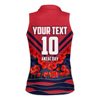 Personalised Melbourne Demons ANZAC Women Sleeveless Polo Shirt Military Remembrance Australian Football Mascot Camouflage