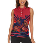 Personalised Melbourne Demons ANZAC Women Sleeveless Polo Shirt Military Remembrance Australian Football Mascot Camouflage