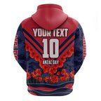 Personalised Melbourne Demons ANZAC Zip Hoodie Military Remembrance Australian Football Mascot Camouflage