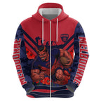 Personalised Melbourne Demons ANZAC Zip Hoodie Military Remembrance Australian Football Mascot Camouflage