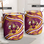 Brisbane Broncos Rugby Mascot Laundry Basket Fierce Athlete Graphic in Sports Style