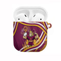 Brisbane Broncos Rugby Mascot AirPods Case Fierce Athlete Graphic in Sports Style