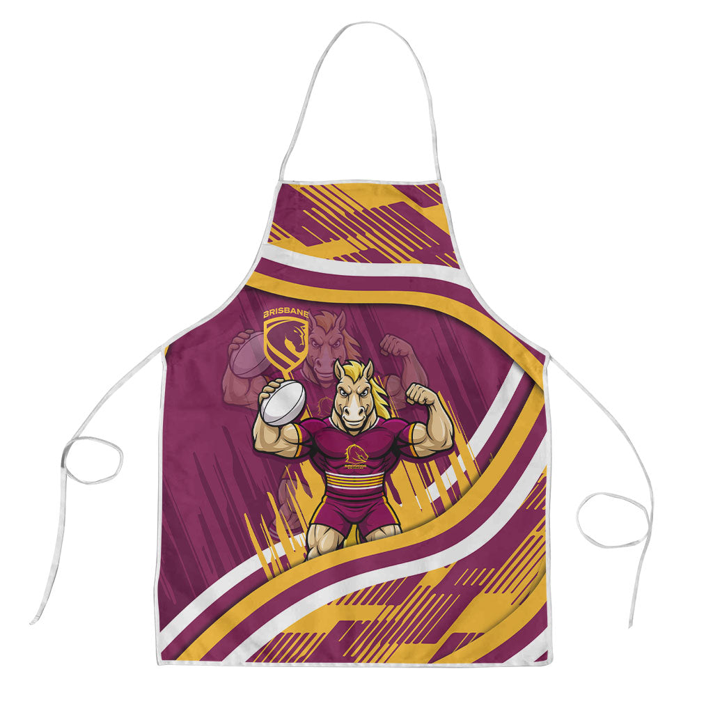 Brisbane Broncos Rugby Mascot Apron Fierce Athlete Graphic in Sports Style