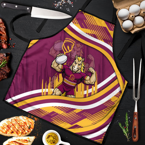 Brisbane Broncos Rugby Mascot Apron Fierce Athlete Graphic in Sports Style