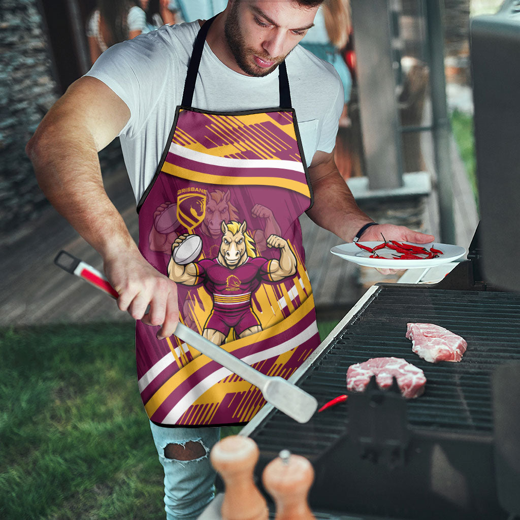 Brisbane Broncos Rugby Mascot Apron Fierce Athlete Graphic in Sports Style