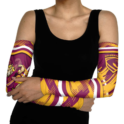 Brisbane Broncos Rugby Mascot Arm Sleeves Fierce Athlete Graphic in Sports Style