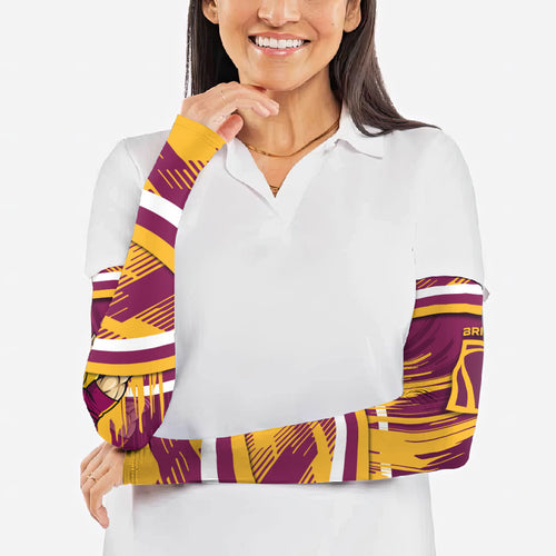 Brisbane Broncos Rugby Mascot Arm Sleeves Fierce Athlete Graphic in Sports Style