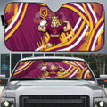 Brisbane Broncos Rugby Mascot Auto Sun Shade Fierce Athlete Graphic in Sports Style