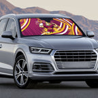 Brisbane Broncos Rugby Mascot Auto Sun Shade Fierce Athlete Graphic in Sports Style