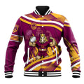 Brisbane Broncos Rugby Mascot Baseball Jacket Fierce Athlete Graphic in Sports Style