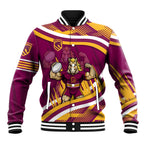 Brisbane Broncos Rugby Mascot Baseball Jacket Fierce Athlete Graphic in Sports Style