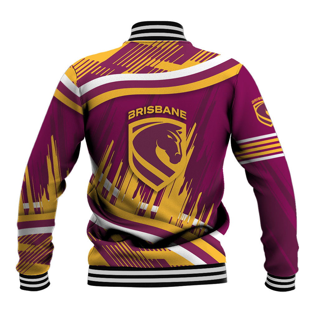 Brisbane Broncos Rugby Mascot Baseball Jacket Fierce Athlete Graphic in Sports Style