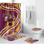 Brisbane Broncos Rugby Mascot Bathroom Set Fierce Athlete Graphic in Sports Style