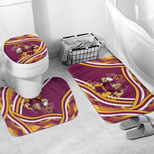 Brisbane Broncos Rugby Mascot Bathroom Set Fierce Athlete Graphic in Sports Style