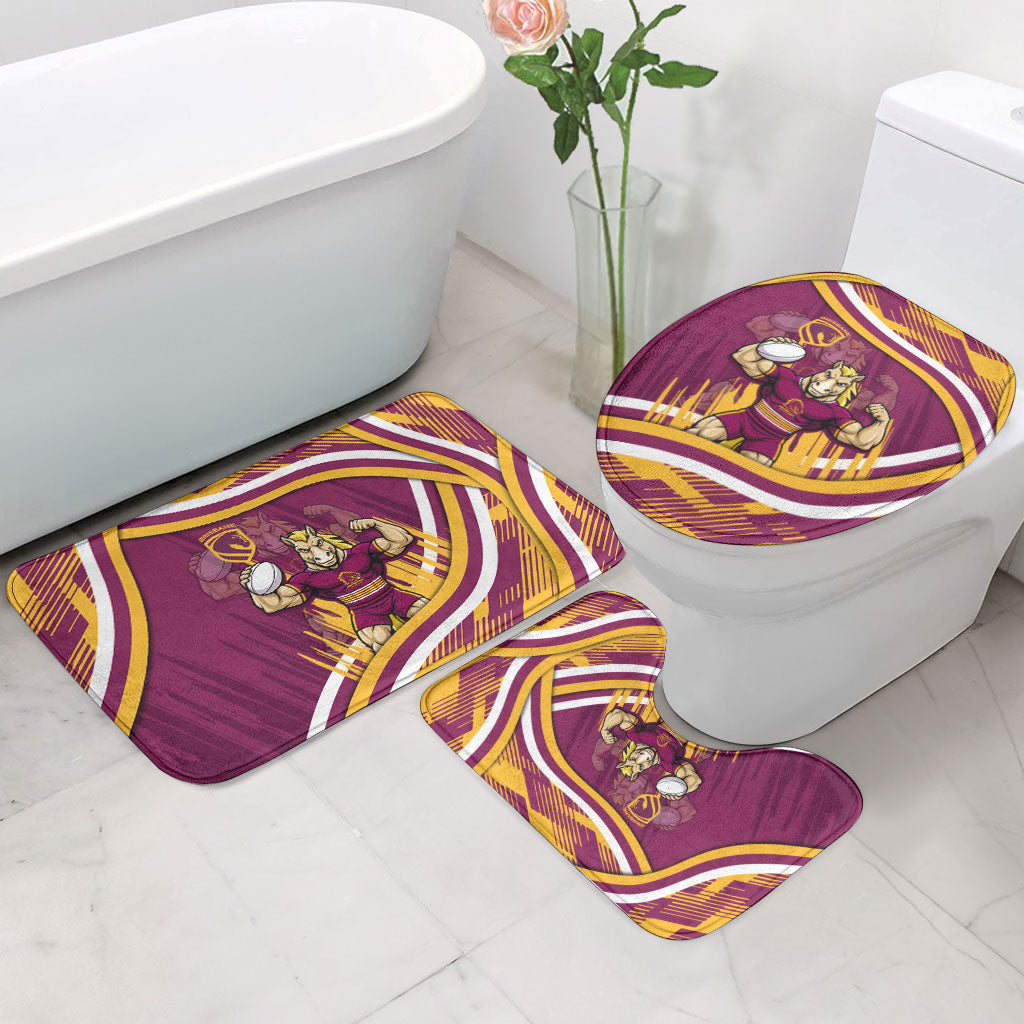 Brisbane Broncos Rugby Mascot Bathroom Set Fierce Athlete Graphic in Sports Style