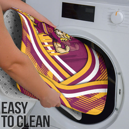 Brisbane Broncos Rugby Mascot Bathroom Set Fierce Athlete Graphic in Sports Style