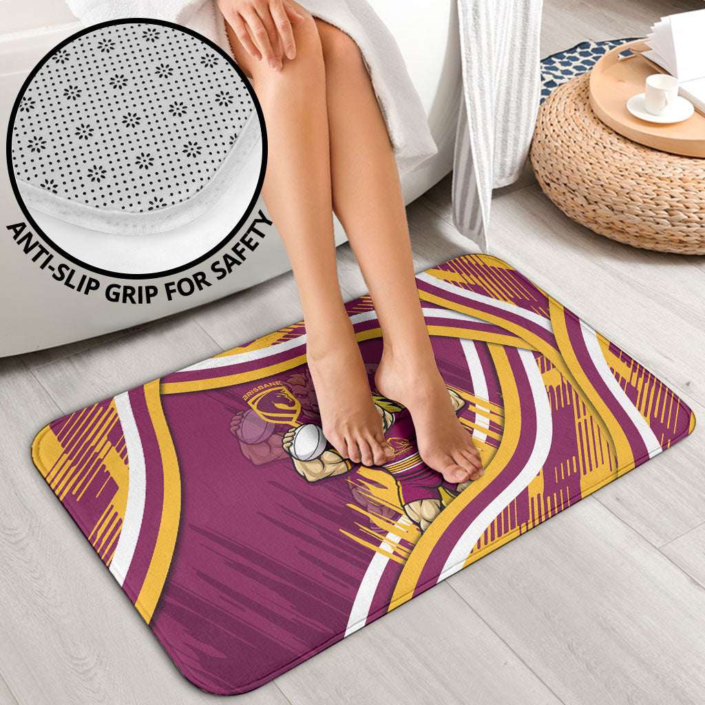 Brisbane Broncos Rugby Mascot Bathroom Set Fierce Athlete Graphic in Sports Style