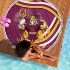 Brisbane Broncos Rugby Mascot Beach Blanket Fierce Athlete Graphic in Sports Style