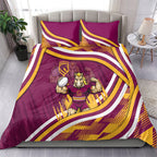 Brisbane Broncos Rugby Mascot Bedding Set Fierce Athlete Graphic in Sports Style